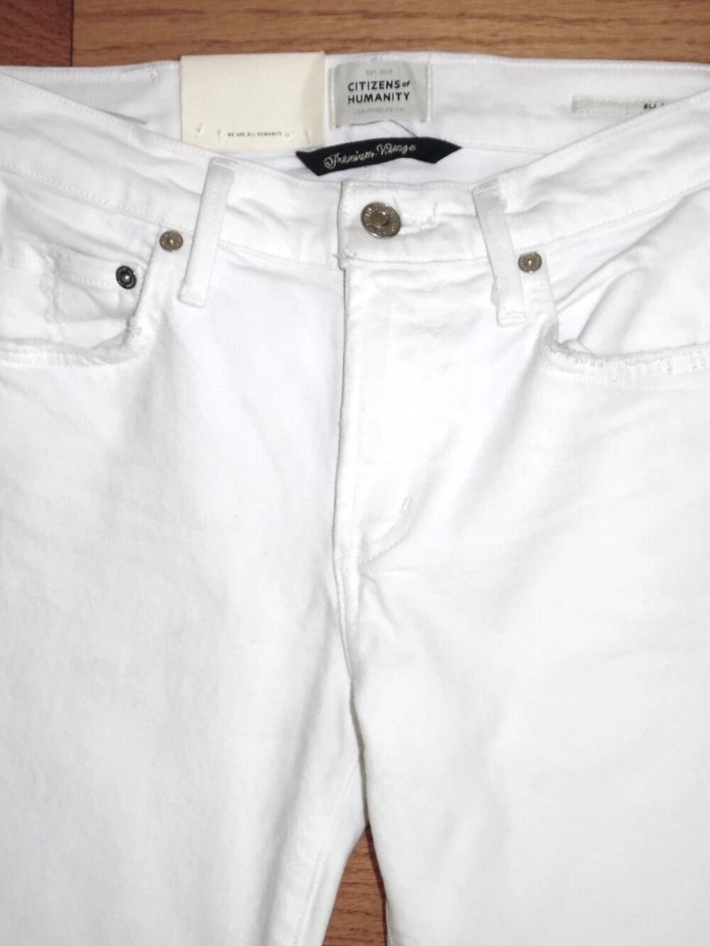 New Citizens Of Humanity Ella Mid Rise Slim Crop Jeans "Soft Stretch" White 24 - Picture 5 of 9